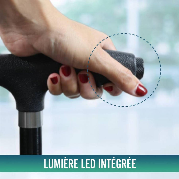 Canne Pliante Extensible pour Seniors avec Lumière