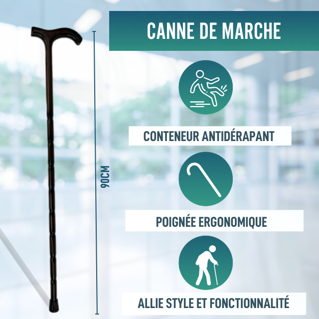 Bâton de marche avec siège à hauteur réglable Bâton de marche avec siège à hauteur réglable