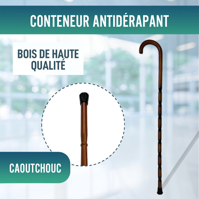 Bâtons Ortopédiques pour Adultes avec Poignées Courbes | 2 Designs