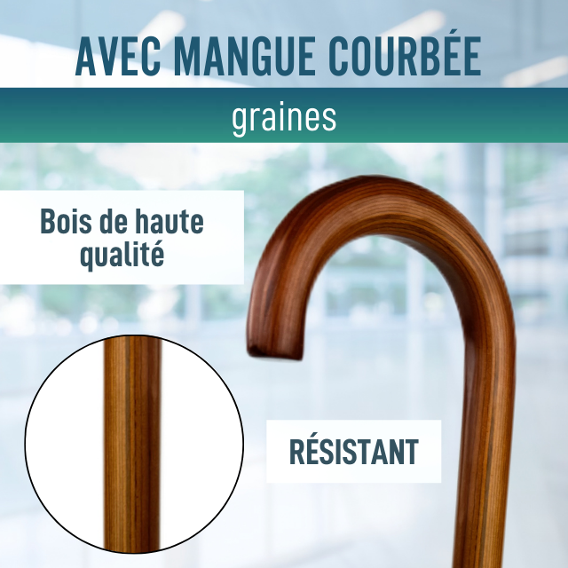 Bâtons Ortopédiques pour Adultes avec Poignées Courbes | 2 Designs