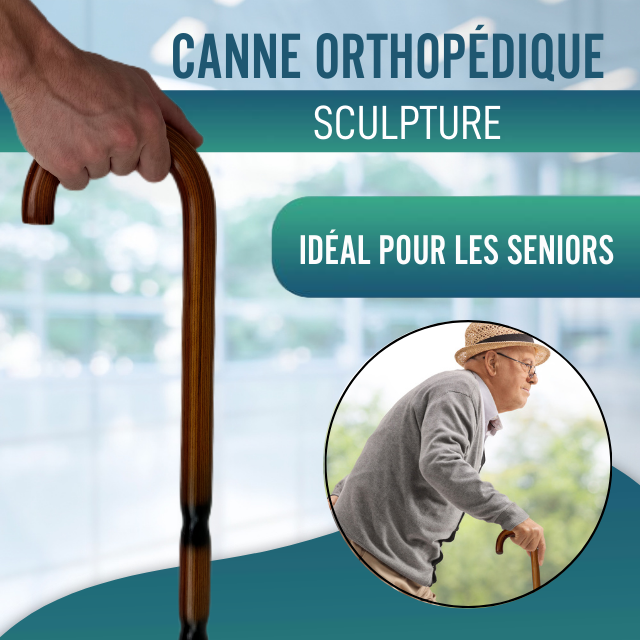 Bâtons Ortopédiques pour Adultes avec Poignées Courbes | 2 Designs