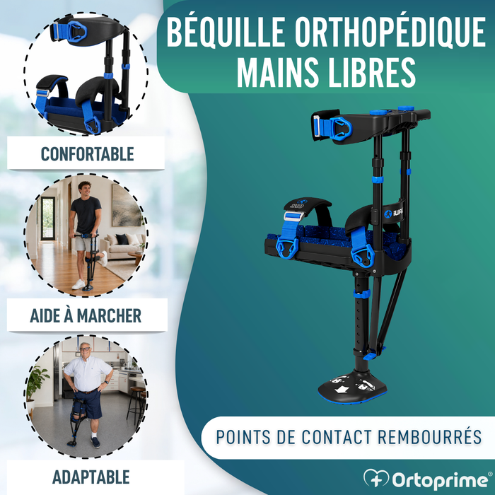 Béquille de Genou Mains Libres | Hauteur Réglable