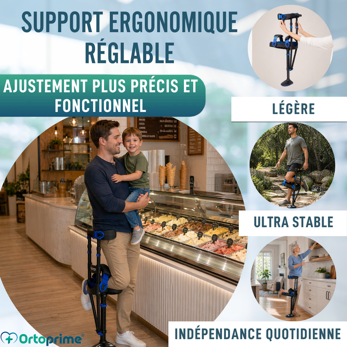 Béquille de Genou Mains Libres | Hauteur Réglable