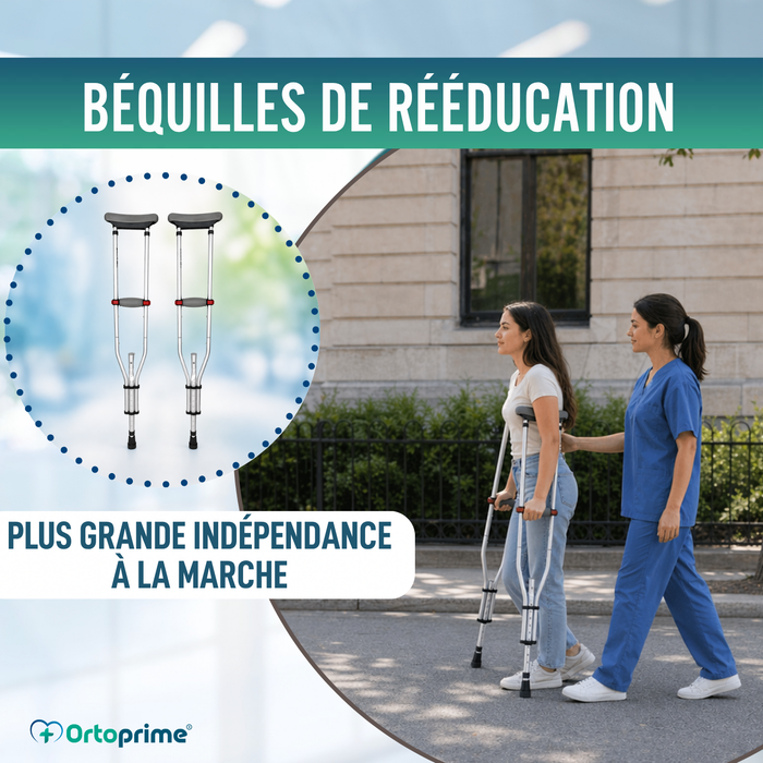 Béquilles Axillaires en Aluminium Réglables | Lot de 2
