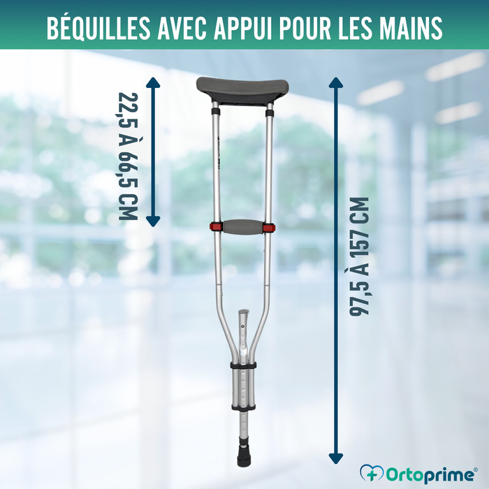 Béquilles Axillaires en Aluminium Réglables | Lot de 2