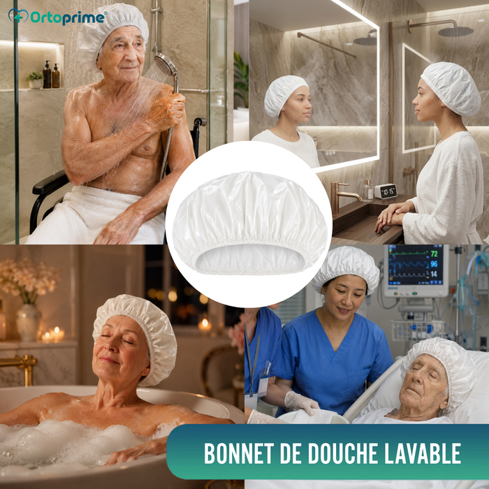 Bonnet de Douche Réutilisable Lavable et Respirant | Taille Unique
