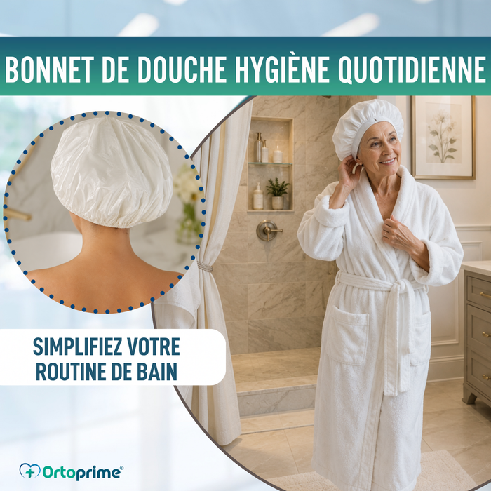 Bonnet de Douche Réutilisable Lavable et Respirant | Taille Unique