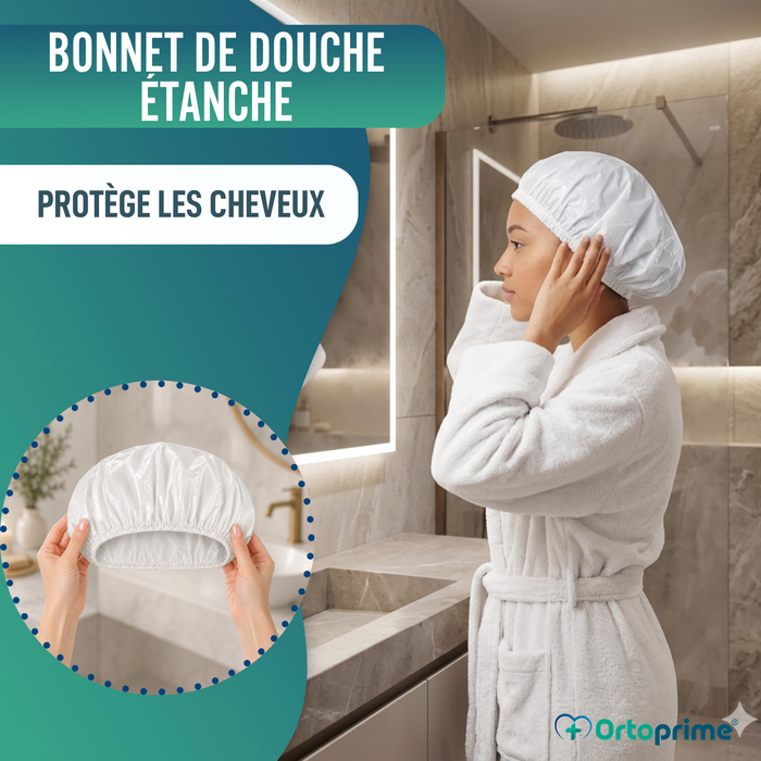 Bonnet de Douche Réutilisable Lavable et Respirant | Taille Unique