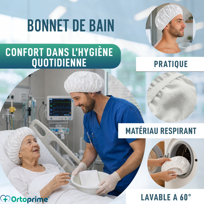 Bonnet de Douche Réutilisable Lavable et Respirant | Taille Unique