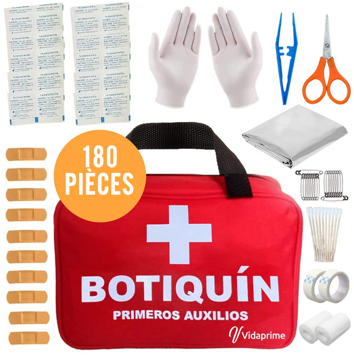 Trousse de Premiers soins Complète Professionnelle | 180 pièces