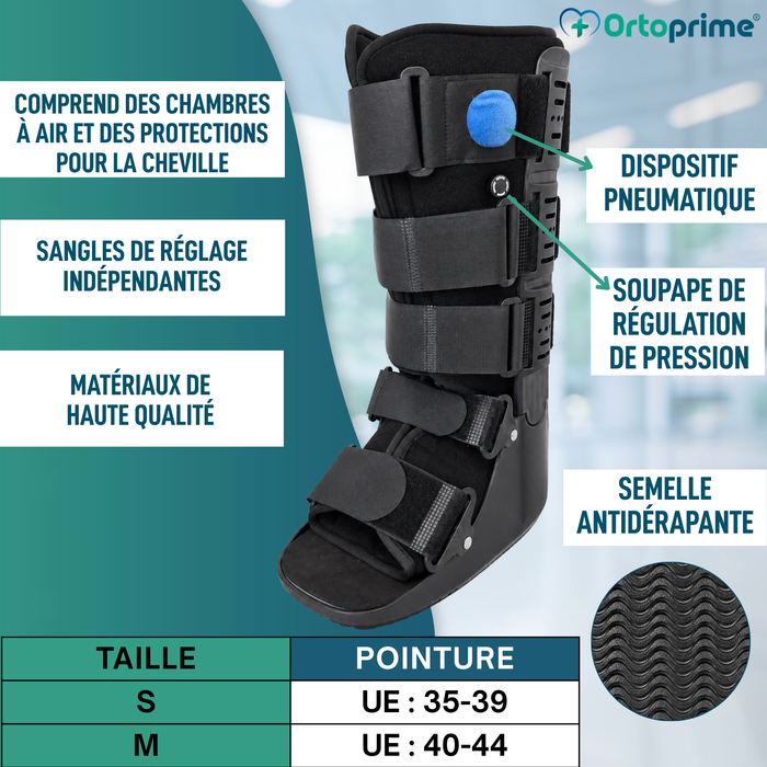 Botte Walker Longue Fixe avec Chambre à Air | Orthopédique