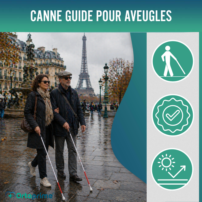 Canne Blanche Pliante en Aluminium pour Malvoyants