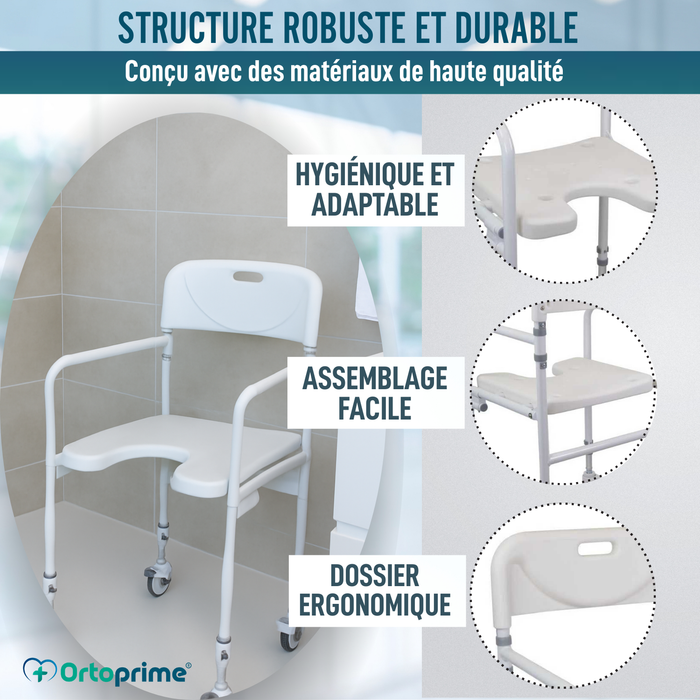 Chaise de Douche en U | Siège de Bain Pliable