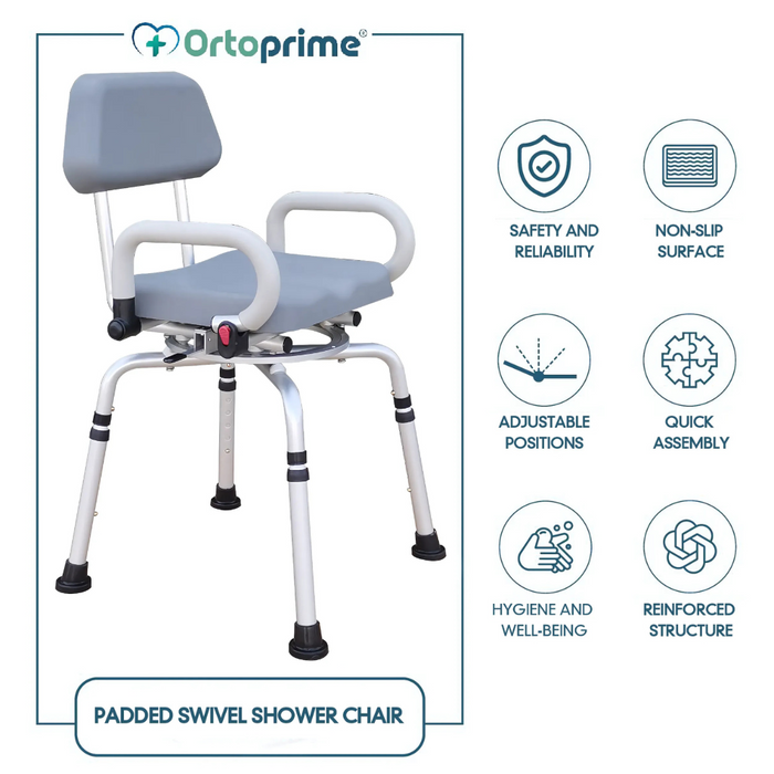 Chaise de Douche Rembourrée et Pivotante | Mobilité Réduite