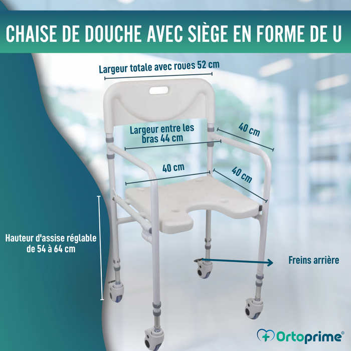 Chaise de Douche en U | Siège de Bain Pliable
