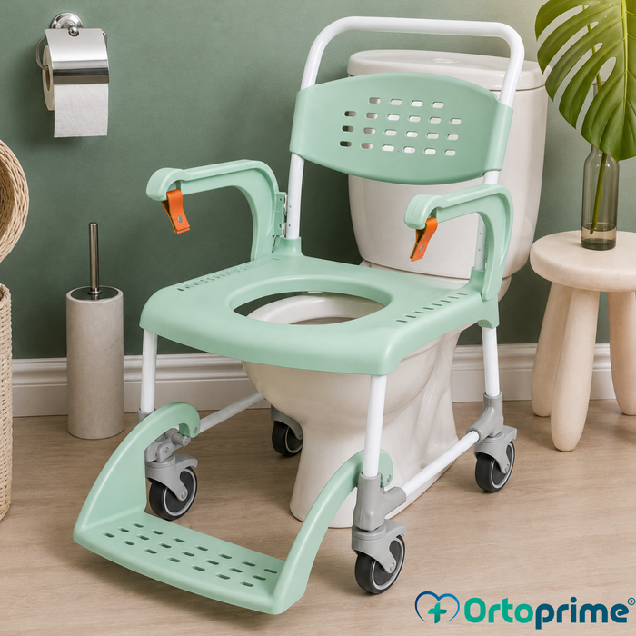 Chaise Percée Douche avec Roues 3 en 1 | Assise avec Drainage