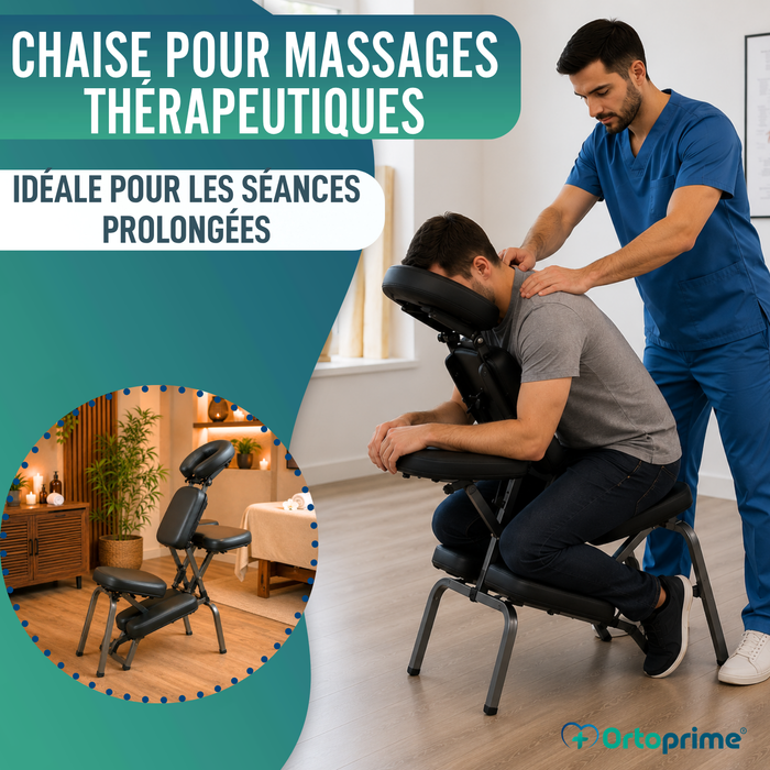 Chaise de Massage Pliante avec Appui-Tête Réglable