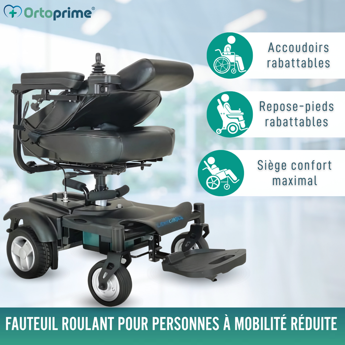 Chaise Roulante Électrique Démontable avec Joystick Digital