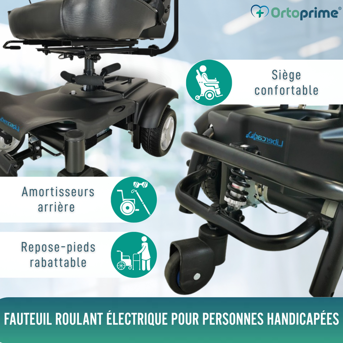 Chaise Roulante Électrique Démontable avec Joystick Digital
