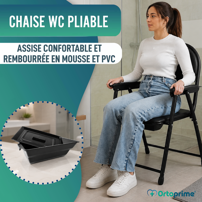 Chaise WC Personnes Âgées Pliable | Chaise Toilette Portable