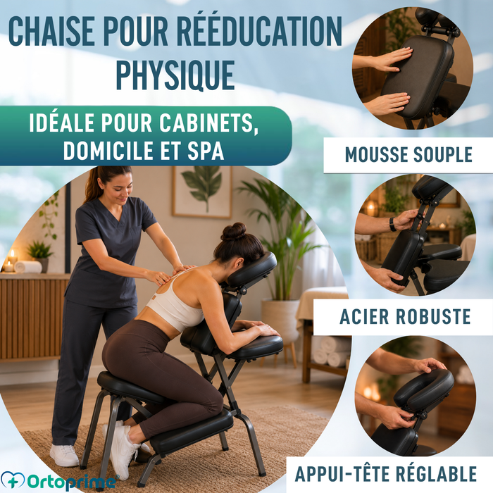 Chaise de Massage Pliante avec Appui-Tête Réglable