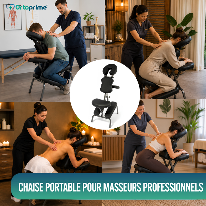 Chaise de Massage Pliante avec Appui-Tête Réglable