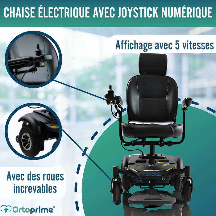 Chaise Roulante Électrique Démontable avec Joystick Digital