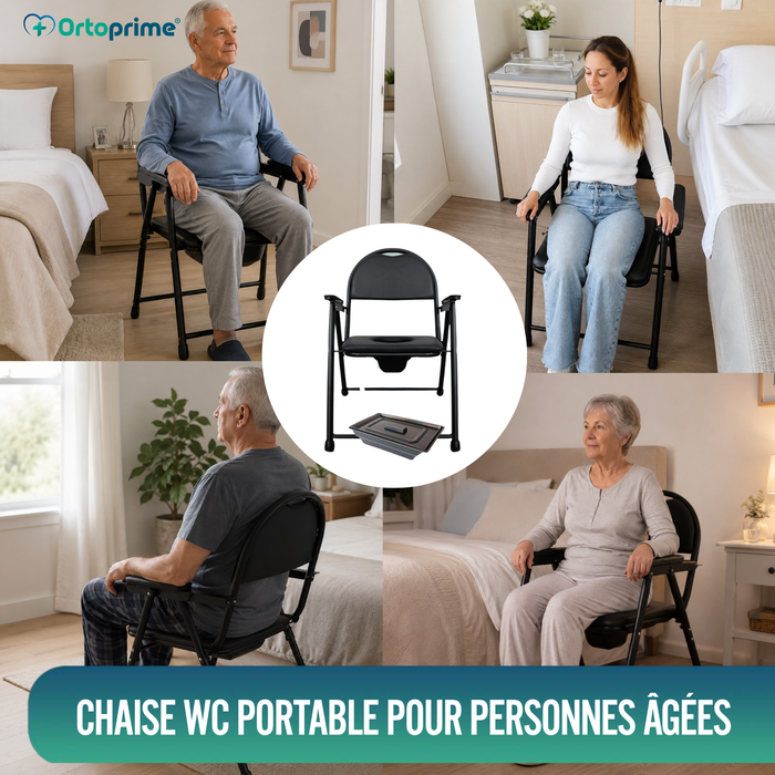 Chaise WC Personnes Âgées Pliable | Chaise Toilette Portable