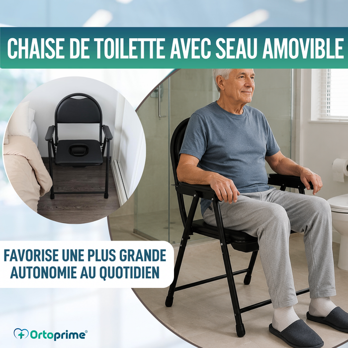 Chaise WC Personnes Âgées Pliable | Chaise Toilette Portable