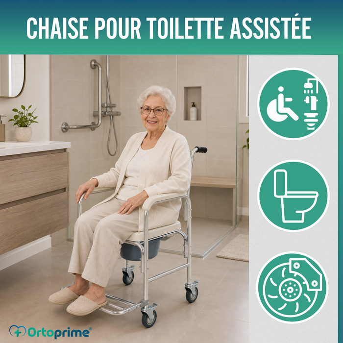 Chaise de douche WC avec Pieds Rabattables