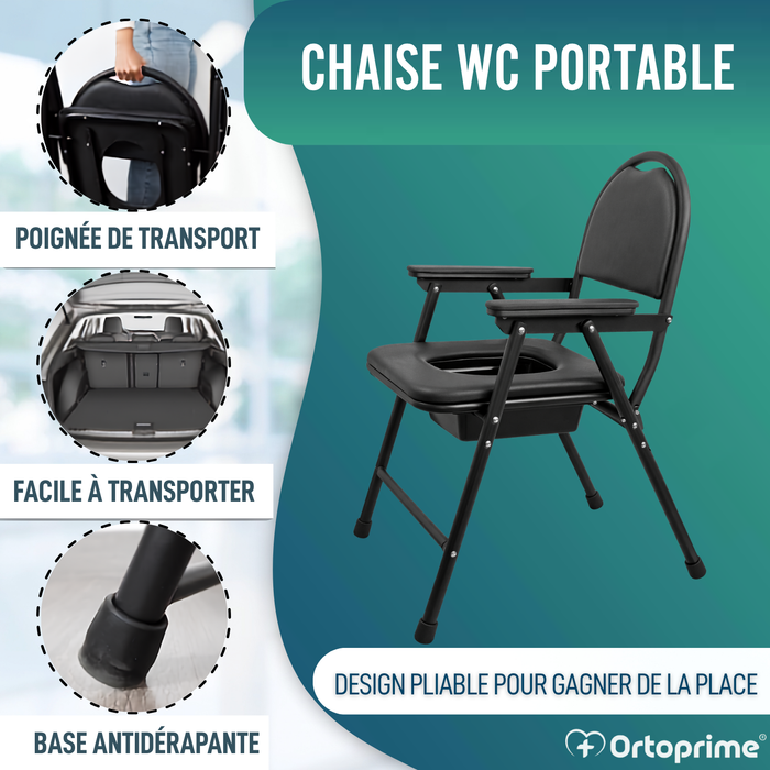 Chaise WC Personnes Âgées Pliable | Chaise Toilette Portable