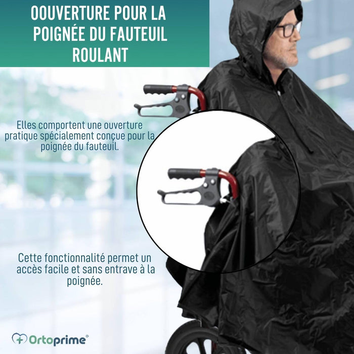 Imperméable avec Fermeture Éclair pour Fauteuil Roulant