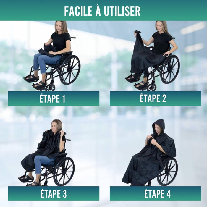 Imperméable avec Fermeture Éclair pour Fauteuil Roulant