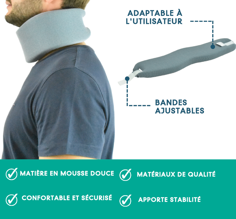 Collier cervical souple ergonomique avec sangles réglables