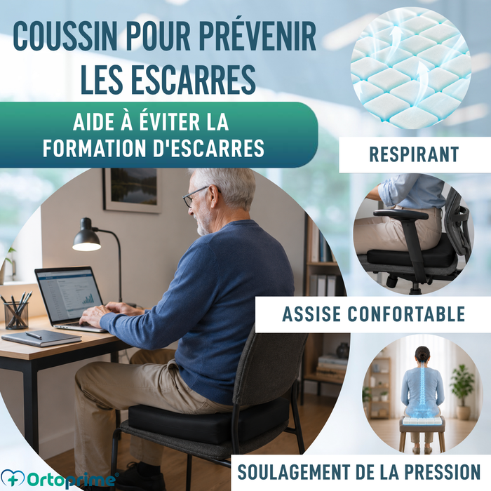 Coussin Anti-escarres à Rainures Anatomiques