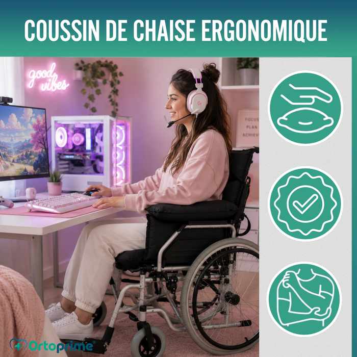 Protège-coussin anti-escarres pour fauteuil roulant et fauteuil relaxant