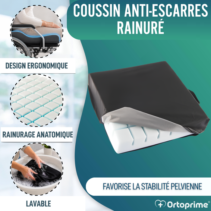 Coussin Anti-escarres à Rainures Anatomiques