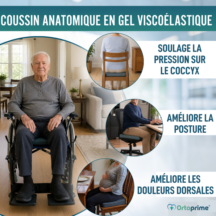 Coussin Anti-Escarres Visco-Gel Carré 85 kg/m3 | Imperméable