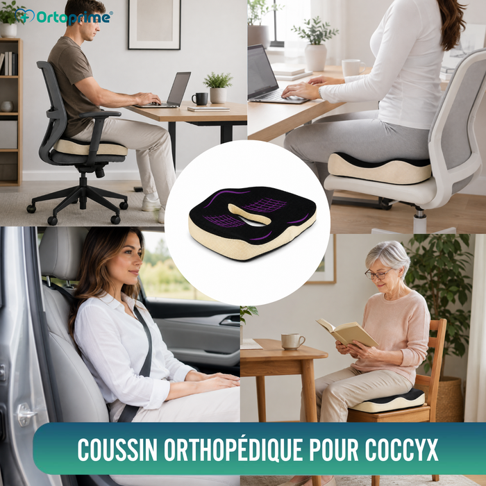 Coussin Ergonomique en Mousse à Mémoire avec Trou pour le Coccyx | Confort