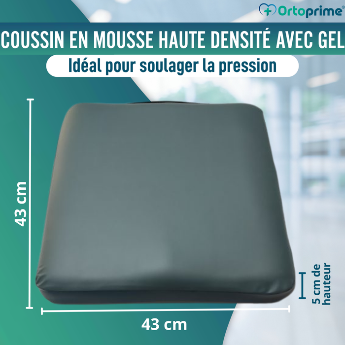 Coussin Anti-Escarres Visco-Gel Carré 85 kg/m3 | Imperméable