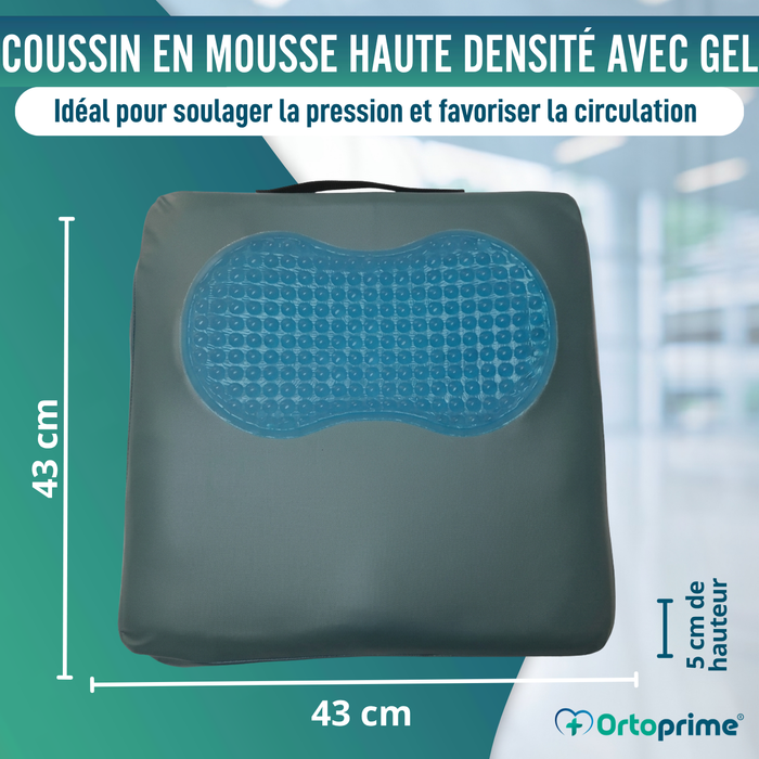 Coussin Anti-Escarres Visco-Gel pour Fauteuil Roulant 85 kg/m3