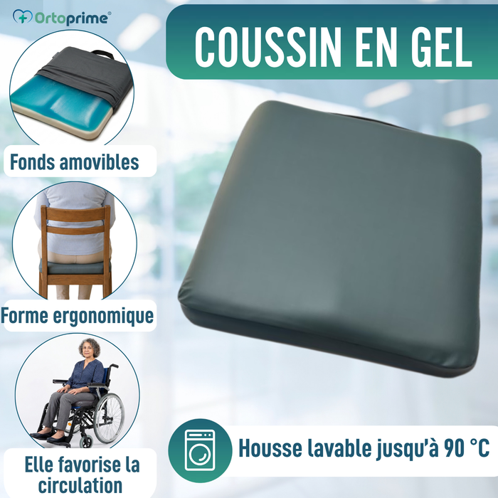 Coussin Anti-Escarres Visco-Gel Carré 85 kg/m3 | Imperméable