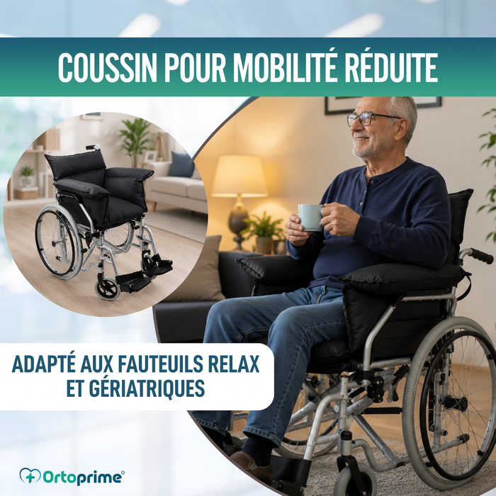 Protège-coussin anti-escarres pour fauteuil roulant et fauteuil relaxant