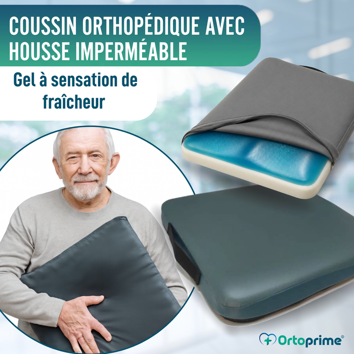 Coussin Anti-Escarres Visco-Gel Carré 85 kg/m3 | Imperméable