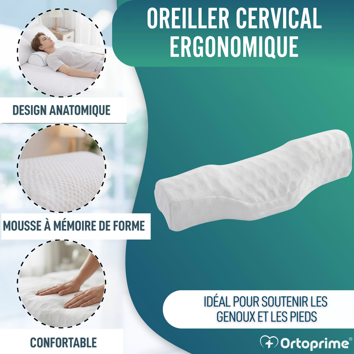 Oreiller Ergonomique Polyvalent | Cervical, Genoux et Pieds