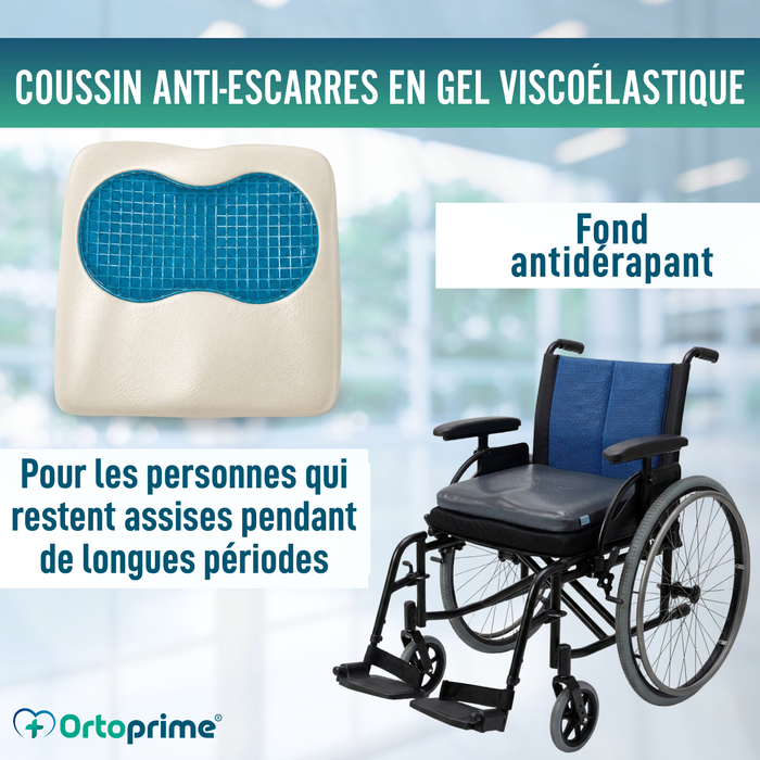 Coussin Anti-Escarres Visco-Gel pour Fauteuil Roulant 85 kg/m3