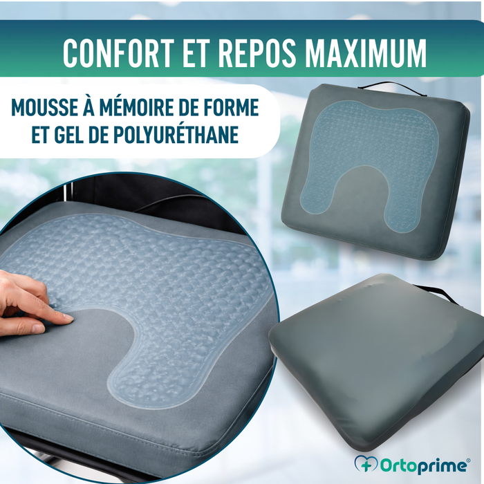 Coussin Anti-escarres Visco Gel Fer à Cheval 85 kg/m3