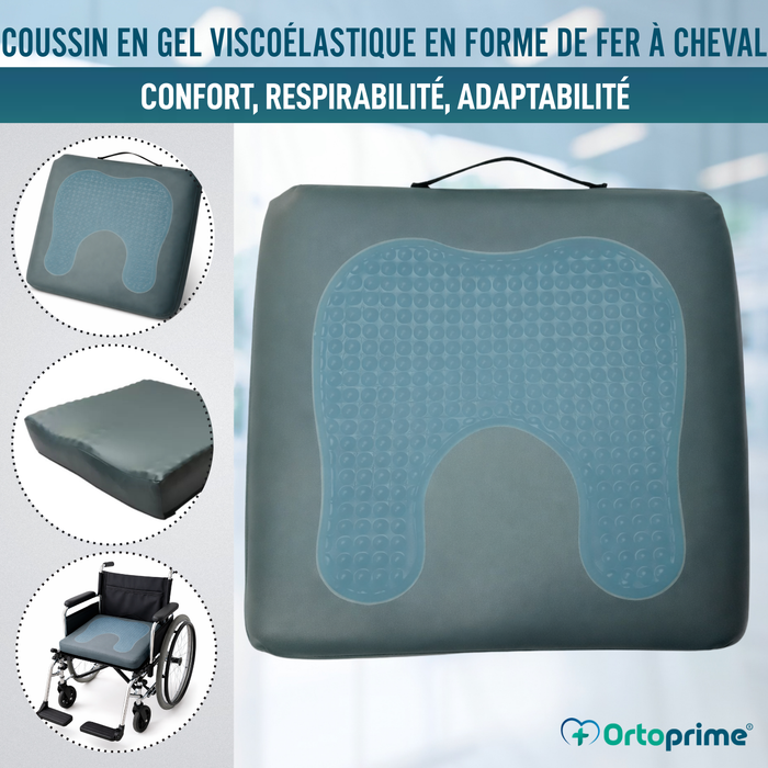 Coussin Anti-escarres Visco Gel Fer à Cheval 85 kg/m3