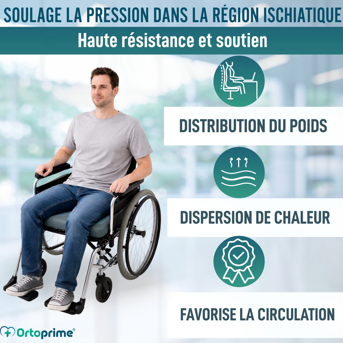 Coussin Anti-escarres Visco Gel Fer à Cheval 85 kg/m3