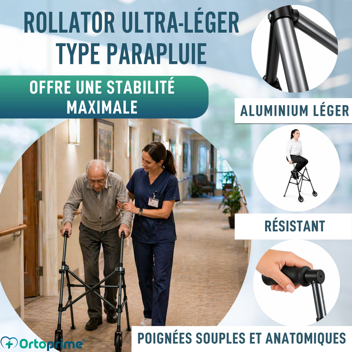 Déambulateur Aluminium Pliant Type Parapluie | Réglable